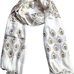Women Satin Fabric Stole Also Use As Islamic Wear Hijab Size 28×72(Cream), Female-image-43