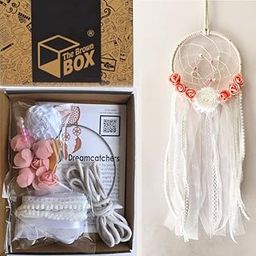 The Brown Box-DIY Dream Catcher Making Kit for Girls & Adults | 6 Inch Ring, Ribbons and laces, Beads, Foam Flowers | Art & Craft Birthday Gift, Return Gift | Rakhi Gift, Screen-Free Activity with Instruction Manual-image-51