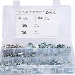 U Clip Nuts,160Pcs U?Clips Chimney Nut 304 Stainless Steel Fastener M4 M5 M6 M8 for Motorcycle Car-image-58