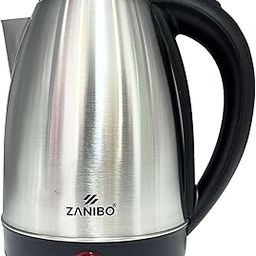 ZANIBO Electric Kettle for Hot Water, 2L Stainless Steel with Auto/Manual Thermostat Protection, Double Layered Cool Touch, Auto Shut-Off,Half Litre Cordless Kettle for Tea & Coffe-Silver-image-2