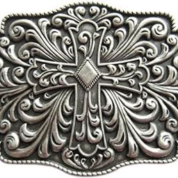 Vintage Western Flower Belt Buckle Gurtelschnalle Boucle de ceinture (Vintage Silver Plated)-image-93