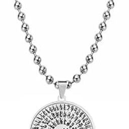 Beautiful Asma ul Husna (99 Names of Allah) laser engraving islamic calligraphy Stainless Steel Pendant Necklace Chain For Men And Women-image-41