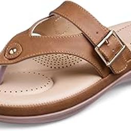 Women's Flat Comfortable Memory Foam Slippers/Flip-Flops Fashion Stylish Casual Diabetic Orthopedic Lightweight Synthetic Slip-on Sandals with Adjustable Strap for Girls/LadiesD-623-37