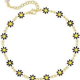 FASHIONS Golden Adjustable Multicolor Daisy Flower Ankle Bracelets Toes Foot Jewelry Leg Payal Anklets Charm Chains for Girls Women-image-5