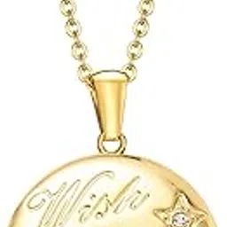via mazzini 18K Real Gold Plated Wish Upon A Star Photo Locket Pendant with Chain for Women and Girls (NK0515) 1 Pc-picture-7
