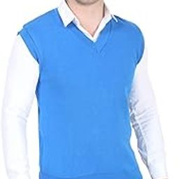 Men's V Neck Casual Winter Sweaters Blue Medium-image-95