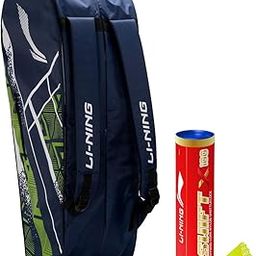 Li-Ning Raider Max Double Zipper Polyester Badminton Kit Bag (Blue) Swift X100 Nylon Shuttlecock (Yellow,Medium Speed)-image-21