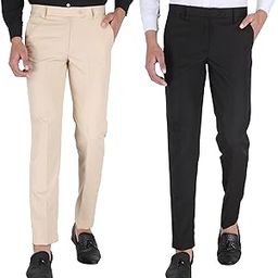 UpToDate Fashion Mens Slim Regular Fit Formal Trouser Formal Pant for Men-image-91