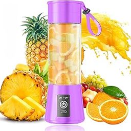 Portable Rechargeable Hand Juicer, 6 Blade Portable Electric Mini USB Multi Color Bottle Blender, Fruit Juice Maker (Multicolor)-image-14