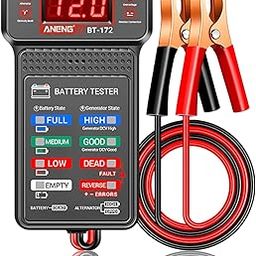 TecoKart 12V Car Battery Health Tester, Comprehensive Analysis Voltage Tester With LED, Battery Load Tester For Two Wheeler Batteries, Car Battery Trouble Shooting Universal Battery Tester, Black-27