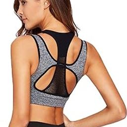 Women's Nylon & Cotton Padded, with Removable Pads Non-Wired Sports Bra Free Size High Intensity(30 to 38)-picture-22