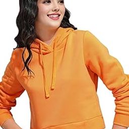 Stylish Korean Style Hooded Women Orange Sweatshirt (LSW4-OR)-image-98