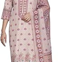 Women's Printed Poly Crepe Straight Salwar Kurta Dupatta-3