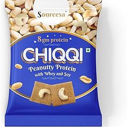 Sonreesa 8gm Protein Peanutty Chikki with Whey & Soy, No Preservatives or Colors | Pack of 11 Pouches (38g each) | Crushed Peanuts bar with Whey, Soy and Sugar | Super Gajak & Kadalai Mittai-image-22