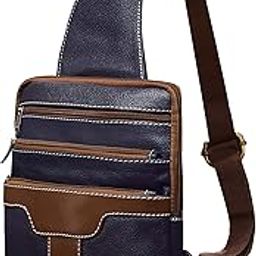Genuine Leather Blue & Tan Sling Bag||Messenger Bag||Bags & Sleeves||Travel Pouch||Passport Pouch for Men & Women-image-36