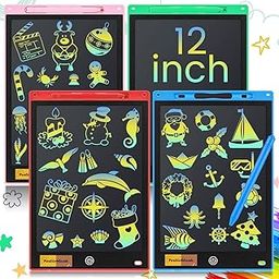 Festivblush LCD Writing Tablet 12 inches Paperless Memo Digital Tablet Pad for Writing/Drawing/Scribble Board/Erasable Doodle Pad for Educational Toy for Kids 12" Multicolour-4