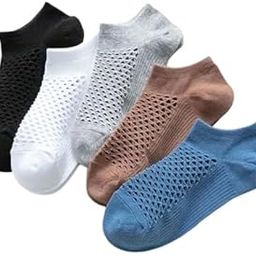 Breathable Mesh Ankle Socks for Men & Women – Low Cut Cotton No Show Socks with Ventilation – Soft, Lightweight, Sweat-Absorbing Casual Socks for Sports, & Running – Pack of 5-12