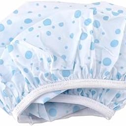 GUBB Dotted Printed Reusable Shower Cap for Men and Women (White) - Stylish and Waterproof Hair Protection with Elastic Band for a Luxurious and Hassle-Free Shower Experience-12
