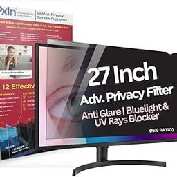 PxIn Phoenix Innovations 27 Inch (16:9) Privacy Screen Filter - NO Eye Strain | Anti-Blue Light + Anti-Glare | Privacy Screen Protector-13