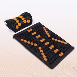 Core Asana Acupressure Mat Massager for Foot, Back, Neck and Joint Pain Relief, Reduce Stress & Tension with Pillow, Reflexology Accupressure Set (Black)-image-8