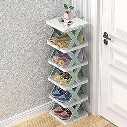 6 Layer Shoes Rack for Home Plastic, Adjustable Shoe Stand Organizer Stackable Storage Bedroom entryway Slots Shelf Footwear Rack, Multi-Purpose Durable Plastic (Six Lyr Stand)-7