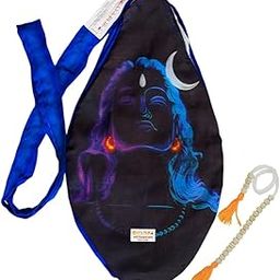 MAYAPURI Adiyogi Lord Shiva Gomukhi Japa Mala Bag – Pure Cotton Chanting Bag with Zip Pocket & Sakshi Mala Counter, Handcrafted Beads Pouch (Blue, Pack of 1)-image-32