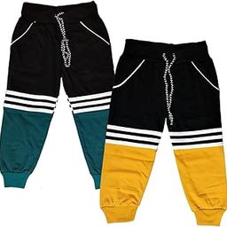 Kids Unisex - Girls and Boys Solid Cotton Track Pants Pack of 2-image-47