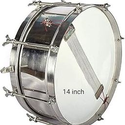 SM SAI Musicals steel Side Drum 14" inch with belt and stick-picture-19