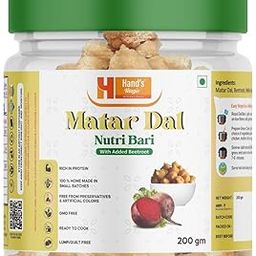 Hand’s Magic Matar Dal Beetroot - Nutri Bari | High Protein | Ready to Cook | 100% Homemade | No Preservatives | Natural & Healthy | 200g-image-6