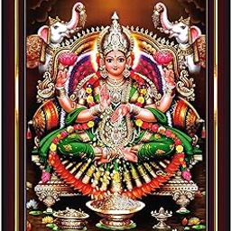 Pavan Photo Laminations Goddess Lakshmi Devi Dhana Vaibhav Laxmi Maa Wall Painting Framed Home Decor (Wood,Matte,Brown,Big Size,10 x 12 Inch) B1296M-image-27