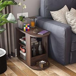 Studio Kook Bene Engineered Wood Side Table | End Table with Storage, Matte Finish (Junglewood)-picture-27