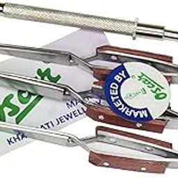 OSCAR OSCAR PROFESSIONAL JEWELLERY MAKING TWEEZER SET 1PCS DIAMOND GRIP, & 3 PCS SELF LOCK CROSS TWEEZER WOODEN GRIP HANDLE STAINLESS STEEL STRAIGHT PACK OF 1-image-54