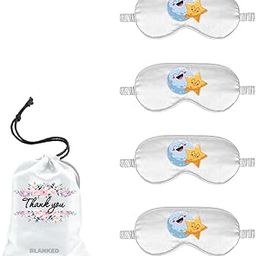 BLANKED Satin Eye Mask | Soft Sleeping Mask In Multicolor Potliss Bag | 9x4 Inch | Comfortable Sleep Cover For Travel, Meditation, Night Use | Reusable & Gift Ready (white, pack of 4)-42