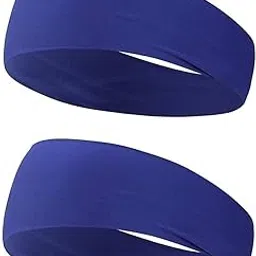 caiuse 2 Pack Running Headbands for Men Sweatbands Sports Sweat Bands Workout Thin Fitness Gym Yoga Headband Men - Athletic Headbands Men Cycling Sweat Band, (Blue)-picture-24