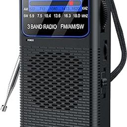 3 Band Pocket Radio, Portable AM FM SW Battery Operated Radio with Shortwave, Back Clip Transistor radios with Emergency LED Flashlight, 3.5mm Earphone Jack, Large Speaker for Indoor Outdoor-17