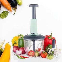 Magicflex Manual Food Chopper with Pull Handle, 800ml Glass Container, Multicolor-image-89