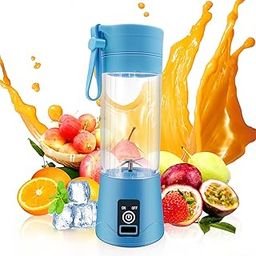 Axhane Portable Juicer Blender Bottle USB Rechargeable Mini Juicer Mixer Electric Grinder Personal Size 6 Blade Blender for Juices Shakes Smoothies Assorted Color-image-57