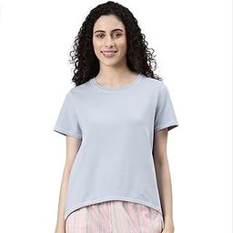 E305 Quick Dry 4 Way Stretch Antimicrobial High Low Tee Crew Neck Basic Stretch Regular Fit Cotton Tee for Women-image-42