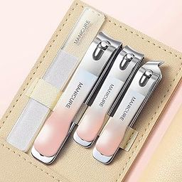 LERUBGA 4 Pcs Manicure Set Stainless Steel Nail Clippers, Beauty Tool Nail Cutter For Women Portable Set Professional Grooming Kits, Travel Nail Kit Manicure Pedicure Kit For Men And Women-7