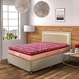 peps Springkoil | 08 - Inch Pillow Top Bonnell Spring Mattress - King Size(78X72X08)| Medium Firm, Orthopedic Support, 5-Year Warranty, Maroon | Includes 2 Free Pillows-32