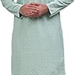 Mens Chikankari Embroidered and Sequence Kurta with Pyjama-image-24