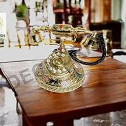 Brass Vintage Designer Antique Land Line Working Telephone for Home Decor Living Room Decor-27