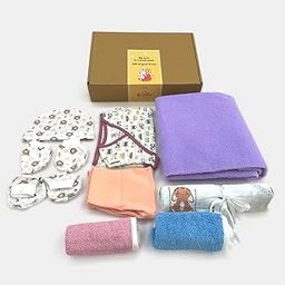 Kridlo Newborn Baby Gift Set | Baby Gift Hamper for Boys & Girls | Eco-Friendly Baby Products | Pack of 11 (6-9 Months,Swaddle, Washcloths, Cap Booties Mittens, Dry Mat & Jhabla Pant)-image-52