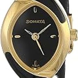 Quartz Analog Black Dial Leather Strap Watch for Women-NS8069YL01-picture-13