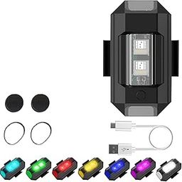 OTO2EYE Pack of 1 Aluminium Airplane Light (7 Colors) Waterproof Universal Warning Signal Blinker Led Strobe Rechargeable Safety Light for Bike Motorcycles Cars Bicycle Drones Helmet-31