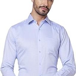 raymond Men Slim Fit Structure Pattern Pure Cotton Semi Cutaway Collar Full Sleeve Formal Shirt-picture-38