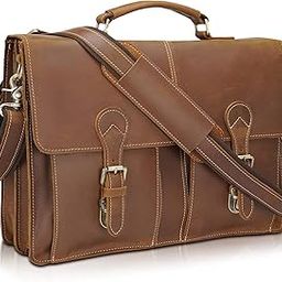 Polare 16" Vintage Full Grain Leather Messenger Bag Laptop Briefcase Bag YKK Zippers-picture-35