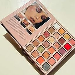 Makeup eyeshadow Palette highlighter blush contour lip eyebrow palette with glitter and matte finish (Multicolour, Book Kit)-picture-16