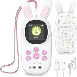 ChenFec 16GB Pink Kids MP3 Player with Bluetooth, Speaker, FM Radio, Voice Recorder, Pedometer, Stopwatch, Photo & E-Book Support, Various Settings-24