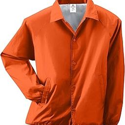 Unisex-Adult Nylon Coach's Jacket/Lined, Orange, Large-picture-44